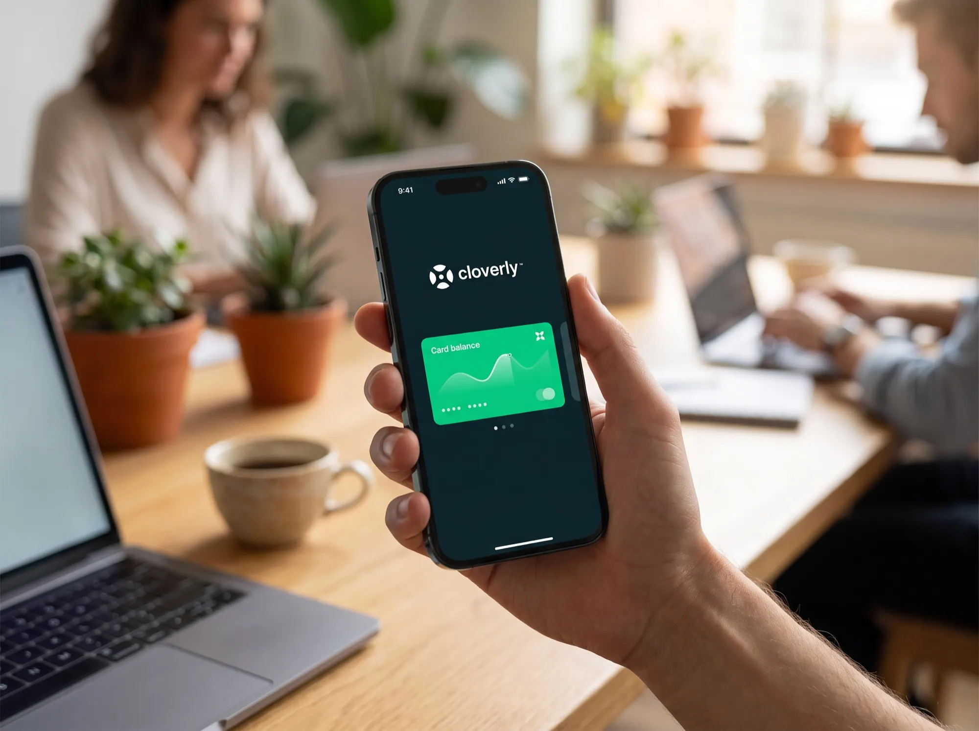 The app, in hand.