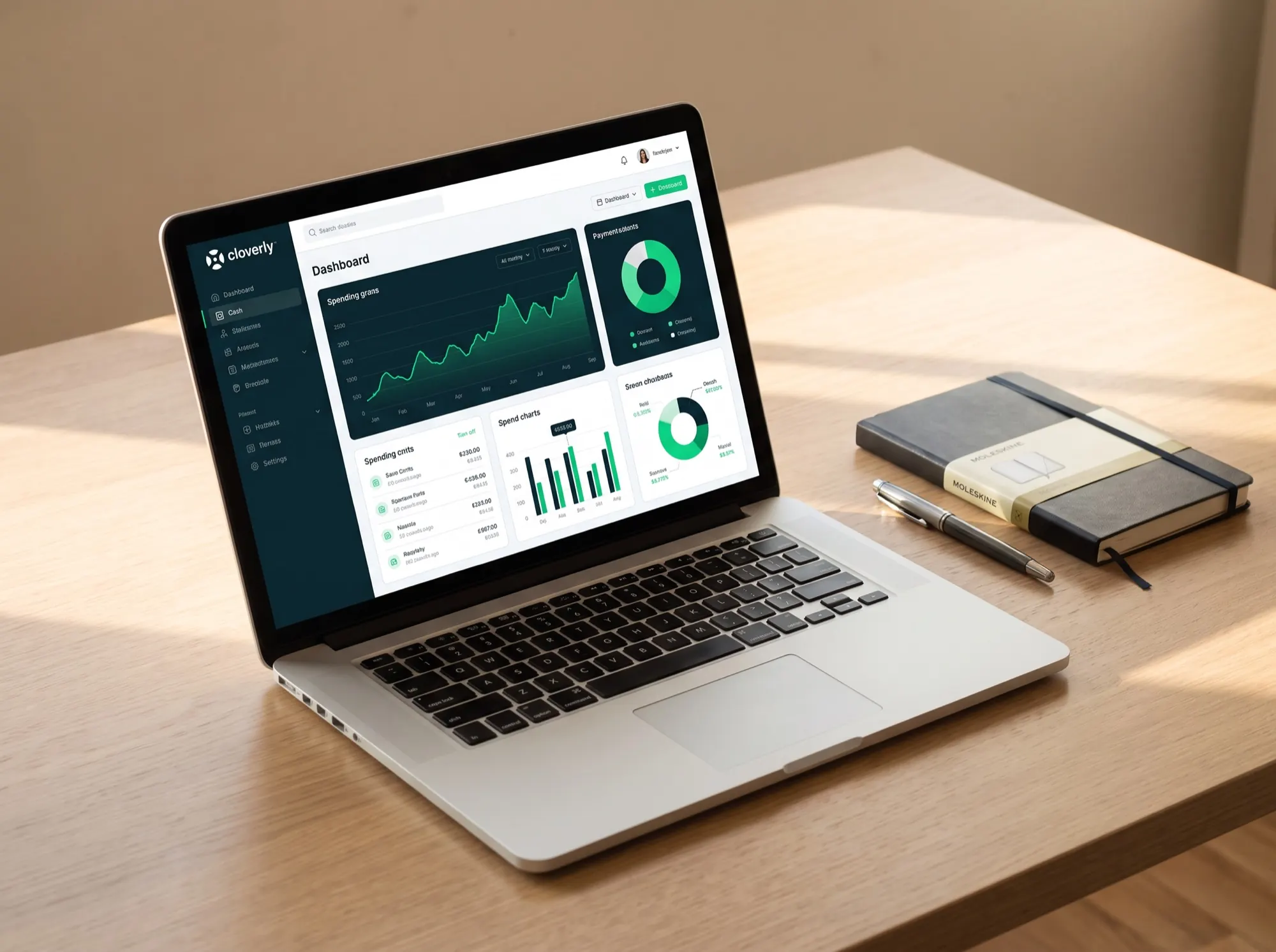 The dashboard on a laptop.